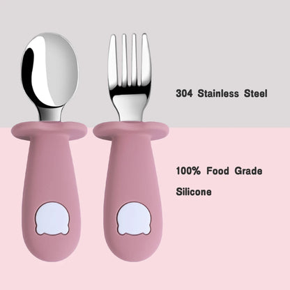 Baby Feeding Solid Food Spoon Fork Set