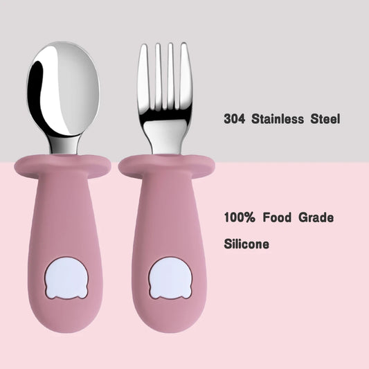 Baby Feeding Solid Food Spoon Fork Set