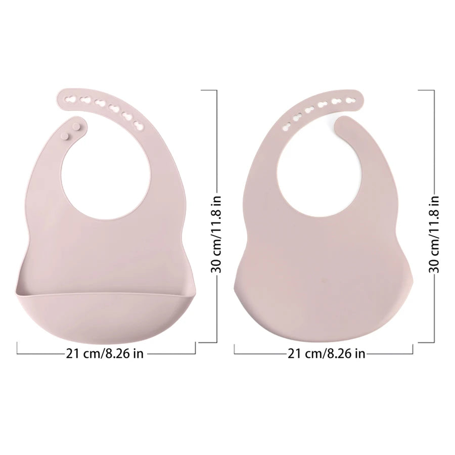 2-Pack Waterproof Silicone Baby Bibs | Easy-Clean Infant Feeding Set