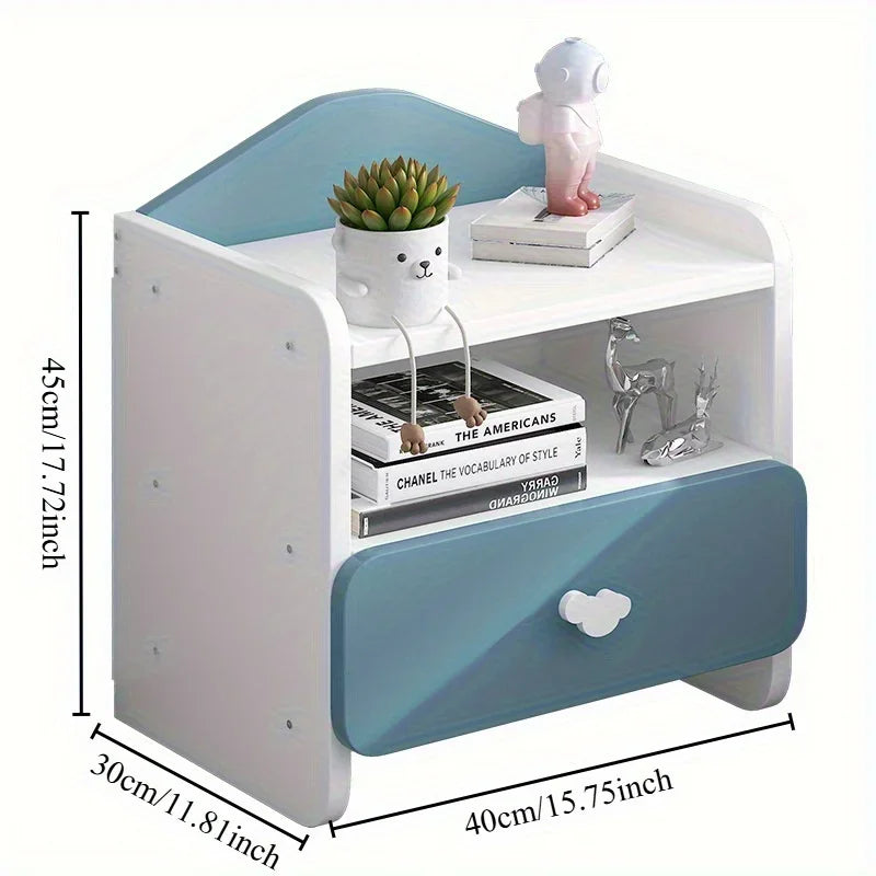 Cute Modern Double-Drawer Nightstand for Kids