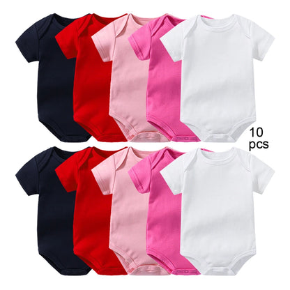 Basic Solid Grows & Jumpers Set for Infants (10 Pieces)
