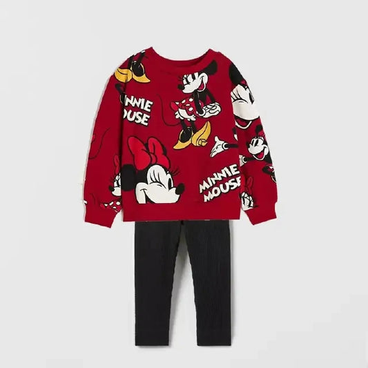Kids Cartoon Print Sweatshirt & Sweatpants Set