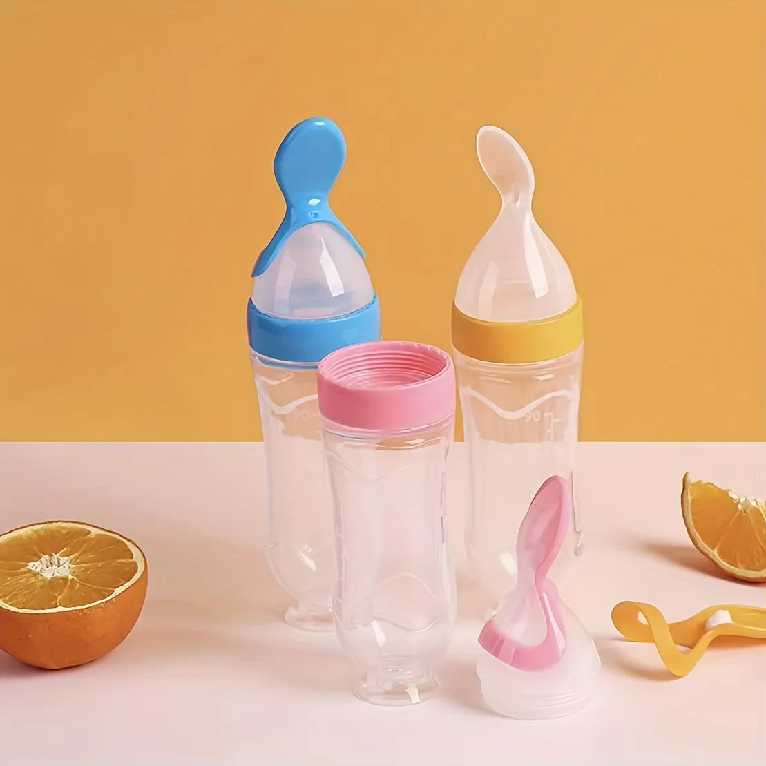 7-Piece Baby Transition Feeding Set: Silicone Spoon Bottles & Fruit Feeders