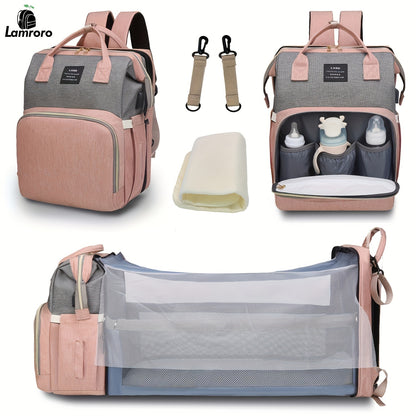 Multifunctional Diaper Bag Backpack with Changing Station & Sunshade