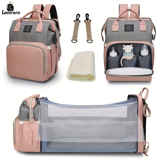 Multifunctional Diaper Bag Backpack with Changing Station & Sunshade