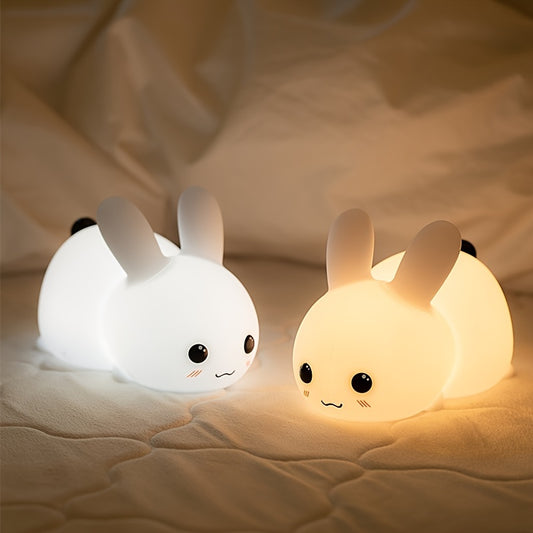USB Charging Colorful Silicone Rabbit Night Light