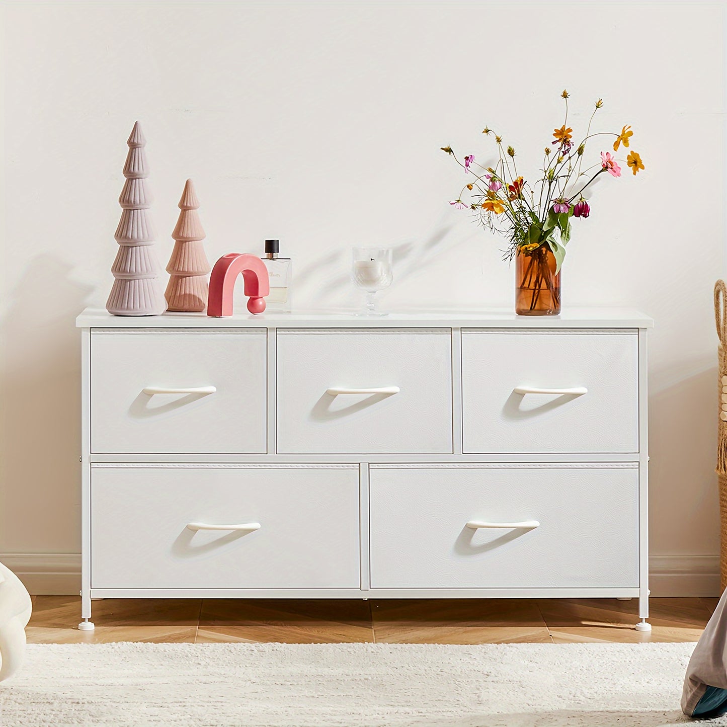 5-Drawer Fabric Dresser & Closet Storage Tower